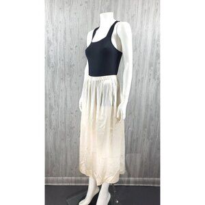 Vintage Silk Midi Skirt Balletcore Ivory Old Money Sofia Richie European Summer